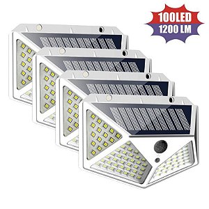Lâmpada solar, 100 led, à prova d'água, carregamento com sensor de movime