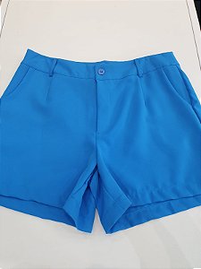 Short Alfaiataria Plus Size Azul G2