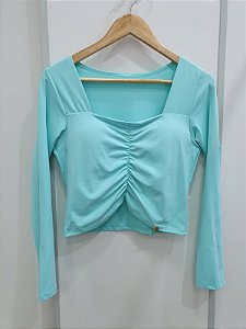 Cropped Plus Size Poliamida Azul