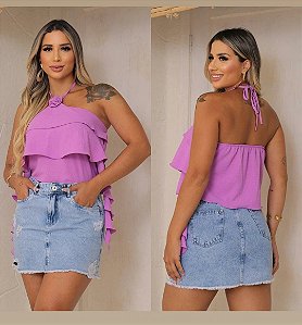 Mini Saia Jeans Lavagem Clara 46