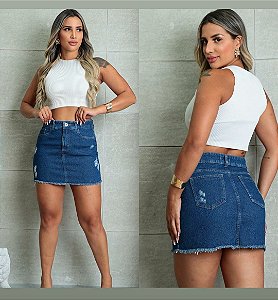 Mini Saia Jeans Lavagem Escura 44