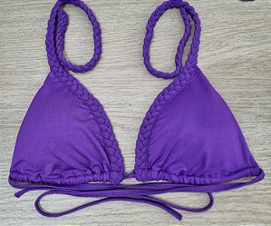 Biquini Parte De Cima Trançado Roxo Único