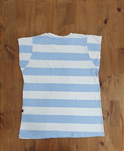 Camiseta Manga Japonesa Listrada Turquesa