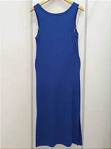 Vestido Canelado Regata Azul Gg