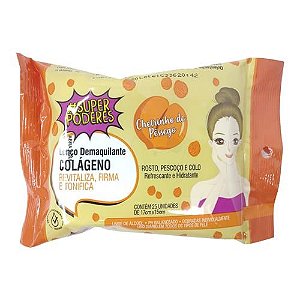 Lenço Demaquilante Colágeno Cheirinho de Pêssego Super Poderes LDSP01