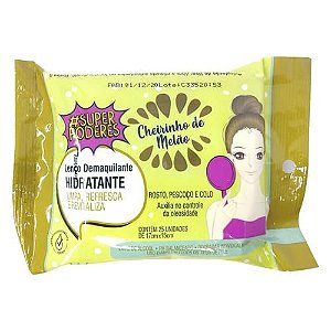 Lenço Demaquilante Hidratante Cheirinho de Melão Super Poderes LDSP03