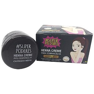 Henna Creme para Sobrancelha Castanho Médio Super Poderes CRCMSP01