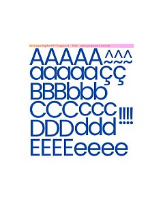 Estampa Digital DTF PuppyArt Cartela Letras 3cm altura