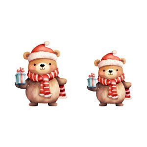 Estampa Digital DTF PuppyArt! Ursinho Noel