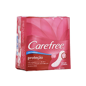 Absorvente Carefree Proteção Sem Perfume com 40 Unidades