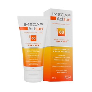 Protetor Solar Facial Imecap Actsun FPS60 Sem Cor com 50g