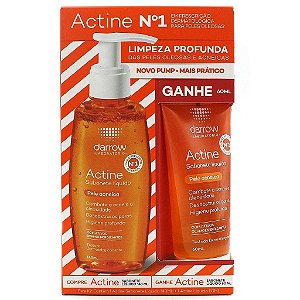 Sabonete Darrow Actine Pele Acneica líquido com 140mL + líquido com 60mL, grátis