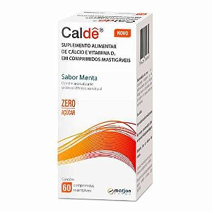 Suplemento Alimentar de Cálcio e Vitamnina D Caldê Sabor Menta com 60 comprimidos mastigáveis