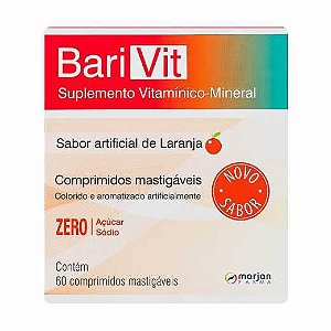 Suplemento Vitamínico-Mineral Barivit Sabor Laranja 60 Comprimidos Mastigáveis