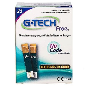 Tiras para Medição de Glicose para Aparelho Free G-Tech c/ 25 unidades