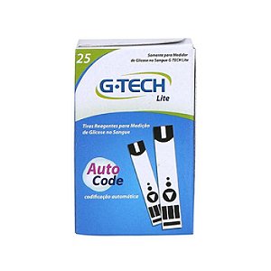 Tiras para Medição de Glicose para Aparelho Lite G-Tech c/ 25 unidades