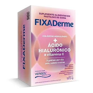 Suplemento alimentar Fixa Derme Hialurônico + Colágeno + Vitamina C 45 gomas