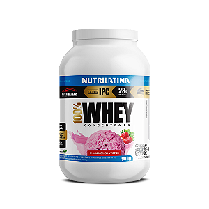 100% Whey Protein Concentrada Sabor Morango 900g Nutrilatina