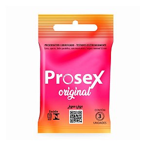 Preservativo Prosex Premium Original com 3 Unidades