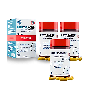 Leve Mais Por Menos - (Kit 3 Unidades) - Suplemento Fortmagri Berberina 1500mg Com 60 Cápsulas FortLife
