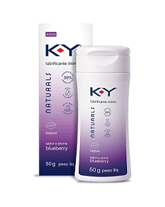 Lubrificante Íntimo K-Y Naturals Beijável Sabor e Aroma Blueberry 50g