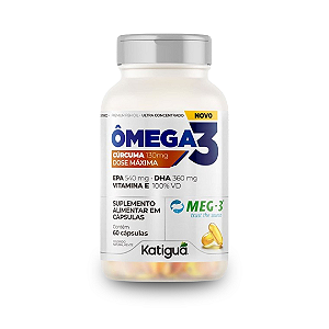 Ômega 3 Concentrado Meg-3 Epa 540mg / Dha 360mg + Cúrcuma 130mg 60 Cápsulas Katiguá