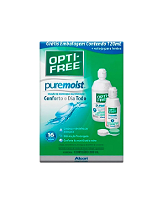 Kit Opti-Free Puremoist Solução para Lentes de Contato 300ml + 120ml Alcon