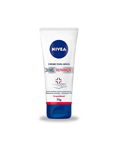 Creme Para as Mãos Nivea Hand 3 em 1 Reparação Nutrição 75g