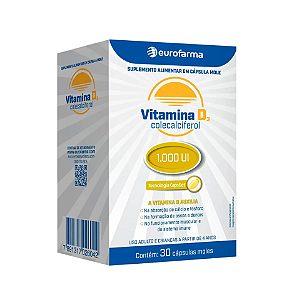 Vitamina D 1.000 UI Eurofarma 30 cápsulas