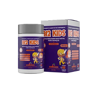B12 Kids 280 mg Sabor Frutas Roxas 60 Comprimidos Mastigáveis Fortlife