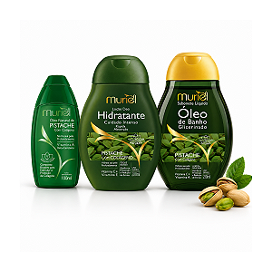 Kit Muriel Pistache com Colágeno Óleo + Hidratante + Sabonete