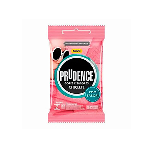 Preservativo Prudence Cores e Sabores Chiclete Com 3 Unidades