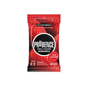Preservativo Prudence Cores e Sabores Morango Com 3 Unidades