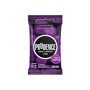 Preservativo Prudence Cores e Sabores Uva Com 3 Unidades