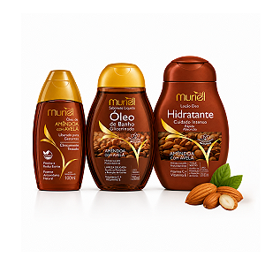 Kit Muriel Amêndoas com Avelã Óleo Corporal + Sabonete + Hidratante