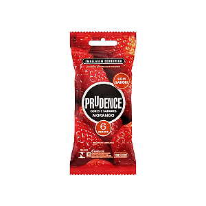 Preservativo Prudence Cores e Sabores Morango Com 6 Unidades