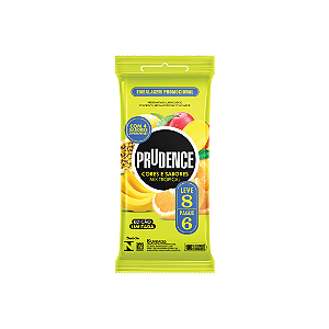 Preservativo Prudence Cores e Sabores Mix Tropical Pague 6 Leve 8