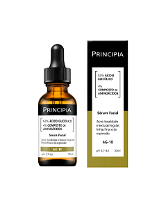 Sérum Facial 9,8% Ácido Glicólico + 4% Aminoácidos Ag 10 Principia 30ml