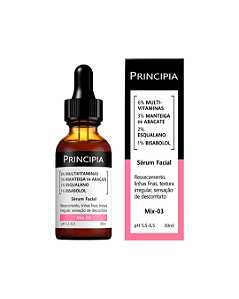 Sérum Principia Multirreparador 6% Multivitaminas + 3% Manteiga de Abacate + 2% Esqualano + 1% Bisabolol MIX-03 30ml