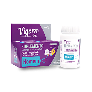 Vigora Plus Homem Cálcio Vitamina D 60 Cápsulas