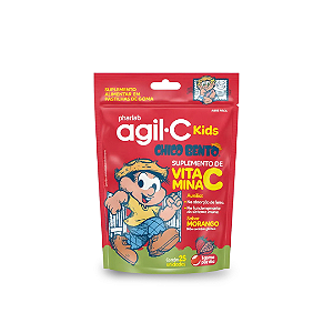 Agil C Kids Vitamina C 30mg Morango 25 Pastilhas