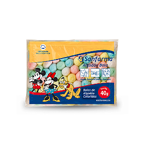 Algodão Bola Colorido 40g Sanfarma