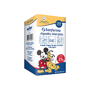 Algodão Hidrófilo Sanfarma 25g Mickey