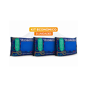 kit 3 Unidades Toalha Umedecida Extra Premium Com 100 Toot Cotton