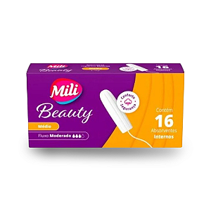 Absorvente Interno Mili Beauty Médio Com 16 Unidades