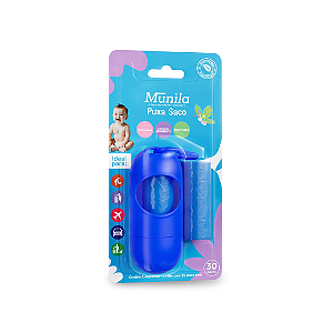Puxa Saco Dispenser  Munila com 2 Refis Azul