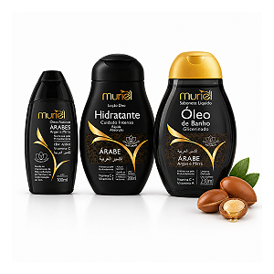 Kit Muriel Árabe Óleo Corporal + Hidratante + Sabonete Líquido