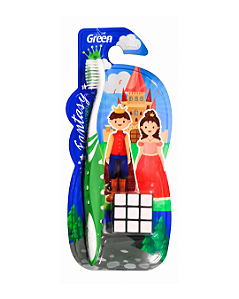 Escova Dental Infantil Verde 4 Anos + Com Cubo Mágico Green
