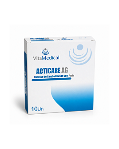 Curativo Carvão Ativado com Prata 10,5x10,5cm com 10 Unidades Vitamedical