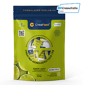 CreaFast Creatina Monohidratada Creavitalis 60 Comprimidos Mastigáveis Limão